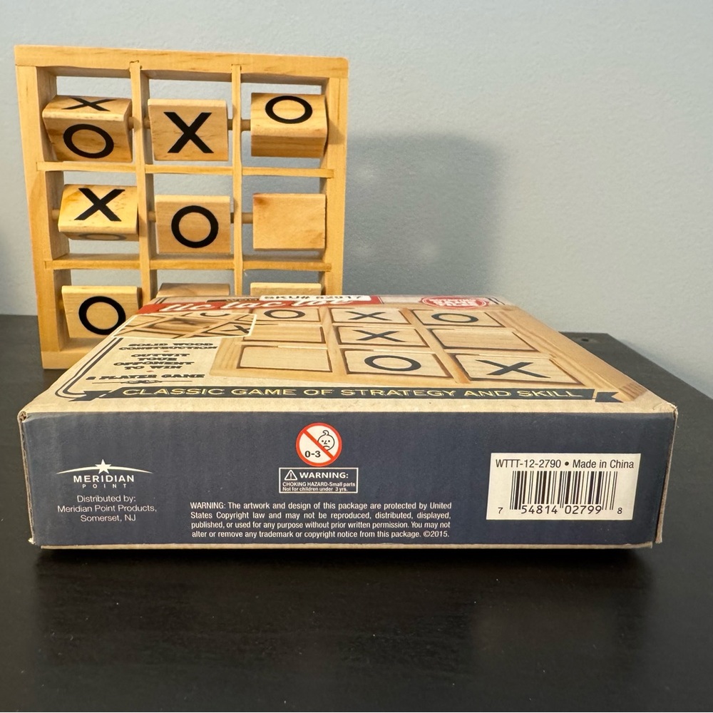 Wooden Tic Tac Toe Game (new in box) rustic decorative decor - Picture 4 of 8